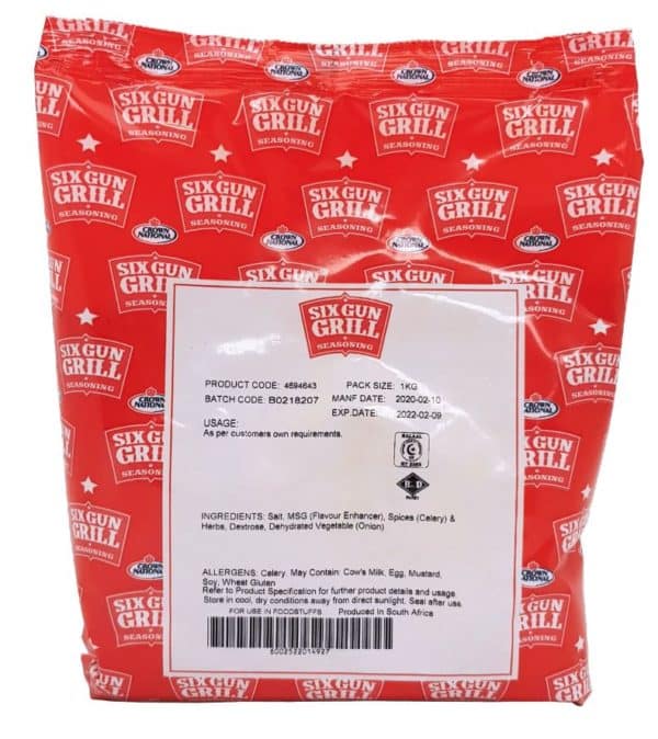 Crown National Six Gunn Grill Seasoning 1kgs CQ Butchers & Catering