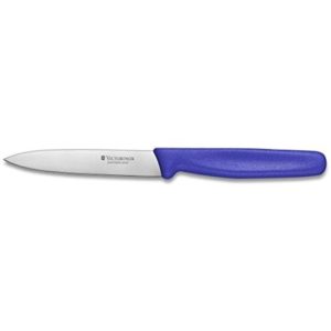 Victorinox Paring Knife, 10cm Pointed Blade, Blue Handle