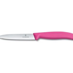 Victorinox Paring Knife, 10cm Pointed Blade, Pink Handle
